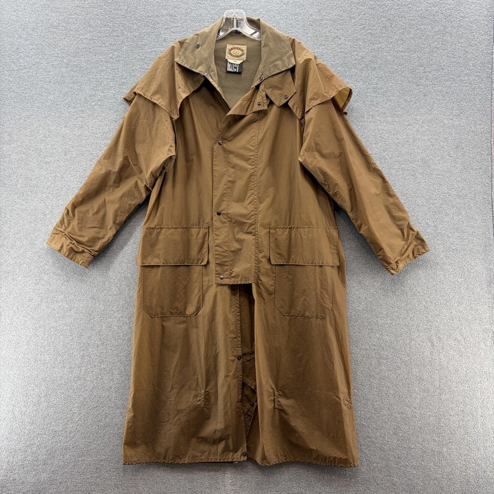 VTG 80s Banana Republic Coat Mens Small Brown Waxed Rain Duster England